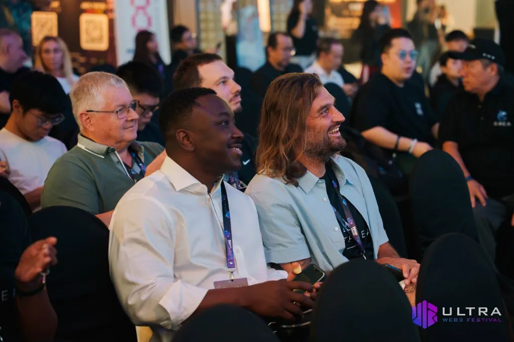 Guests enjoying a talk at ULTRA Web3 Festival